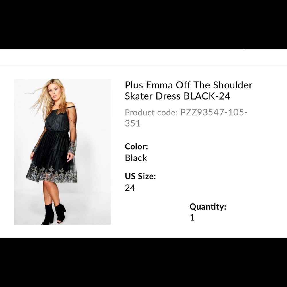 Boohoo cocktail dress : US Size : 24